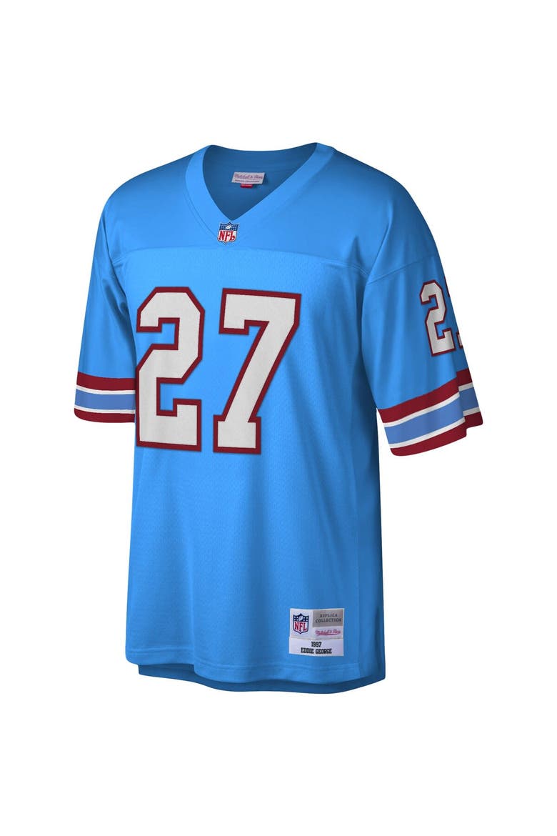 Men's Mitchell & Ness Eddie George Light Blue Houston Oilers Legacy Replica Jersey, Alternate, color, Light Blue