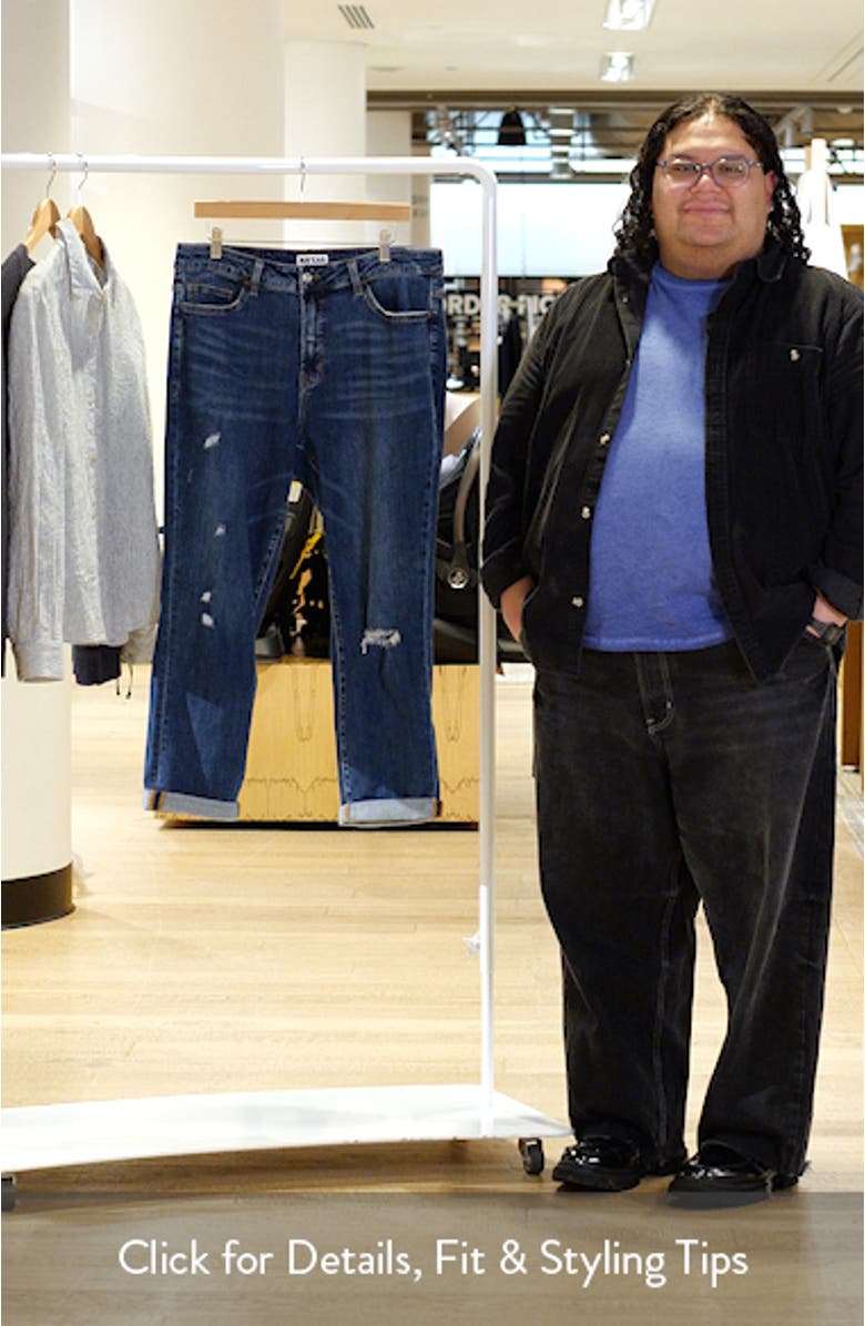 High Waist Distressed Straight Leg Jeans, sales video thumbnail