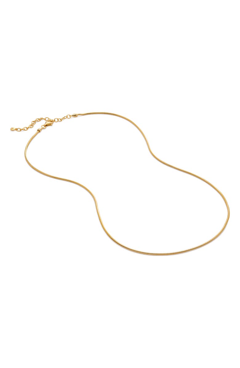 Monica Vinader Thin Snake Chain Necklace, Main, color, 18Ct Gold Vermeil