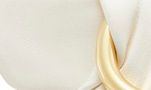 Stuart Weitzman Cece Leather Twisted Ring Slide Sandals In Cream