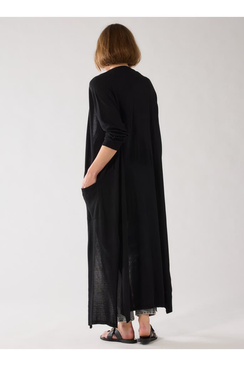 Silk Viscose Long Sleeve Cardigan, Alternate, color, NOIR