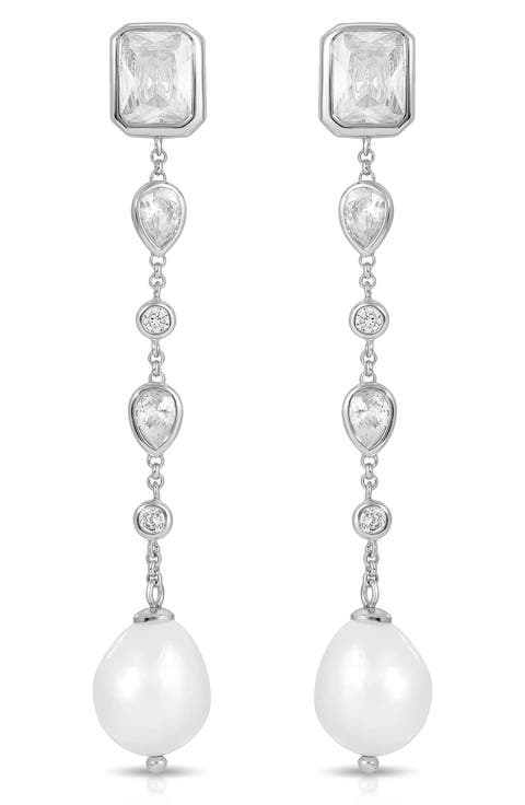 Gleaming Cubic Zirconia Linear Earrings