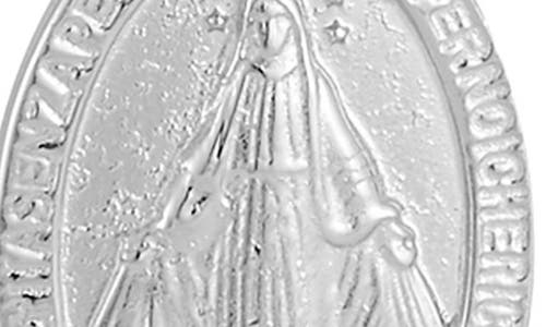 Glaze Jewelry Mother Mary Oval Drop Huggie Hoop Earrings In Silver