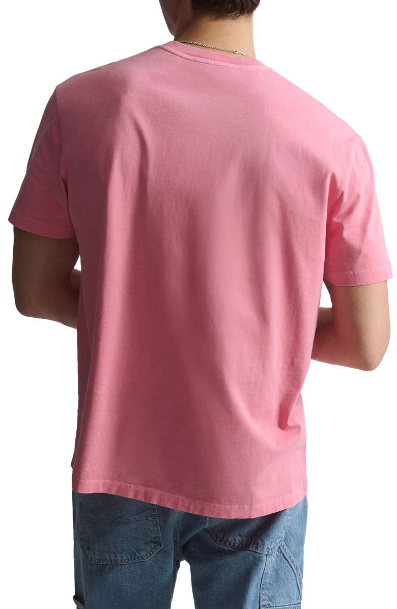 Brooklyn Industries Logo Appliqué Cotton T-Shirt, Alternate, color, Flamingo Plume