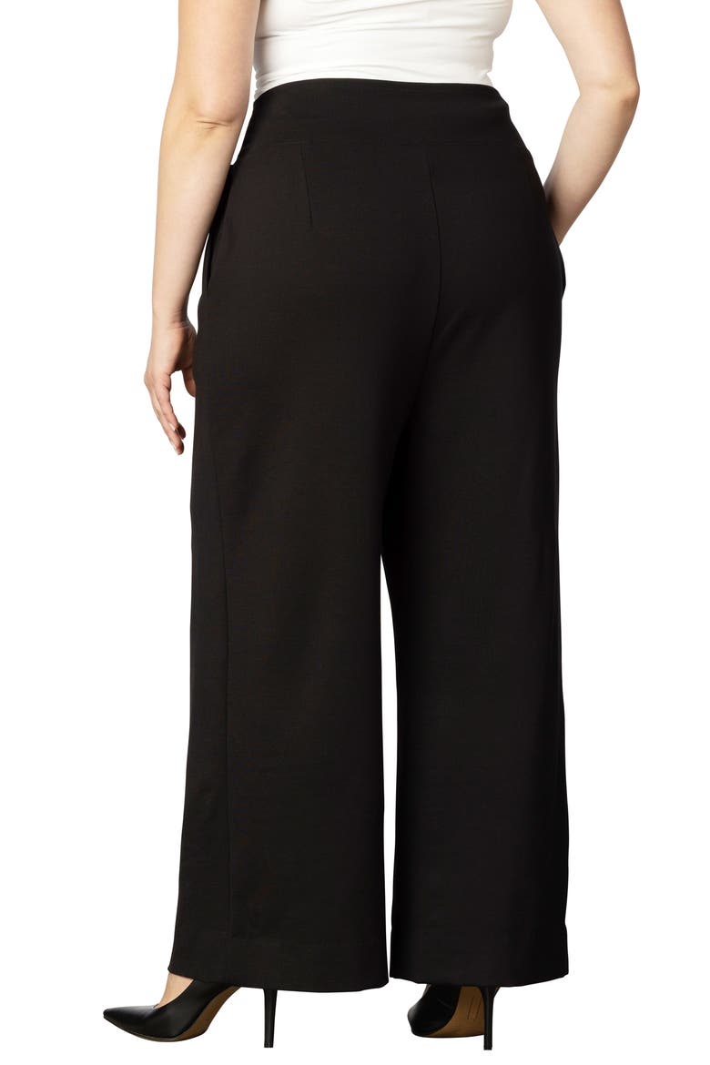 High Waist Wide Leg Ponte Pants, Alternate, color, BLACK NOIR
