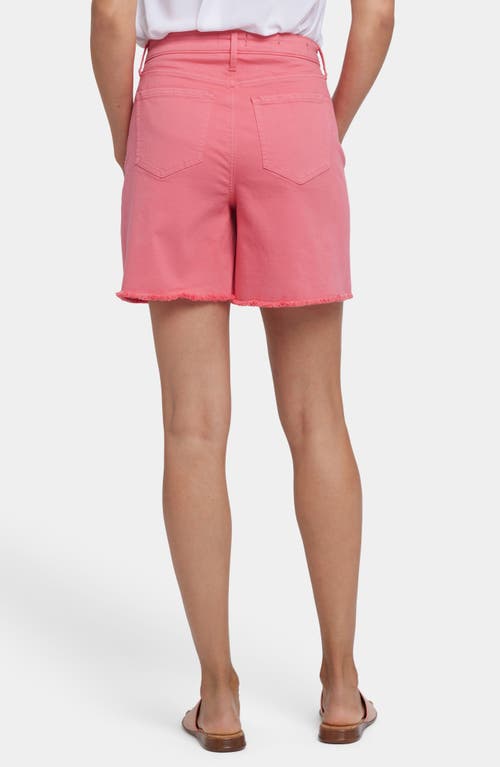 Nydj Berkyn Relaxed High Rise Jean Shorts In Optic White In Spiced Coral