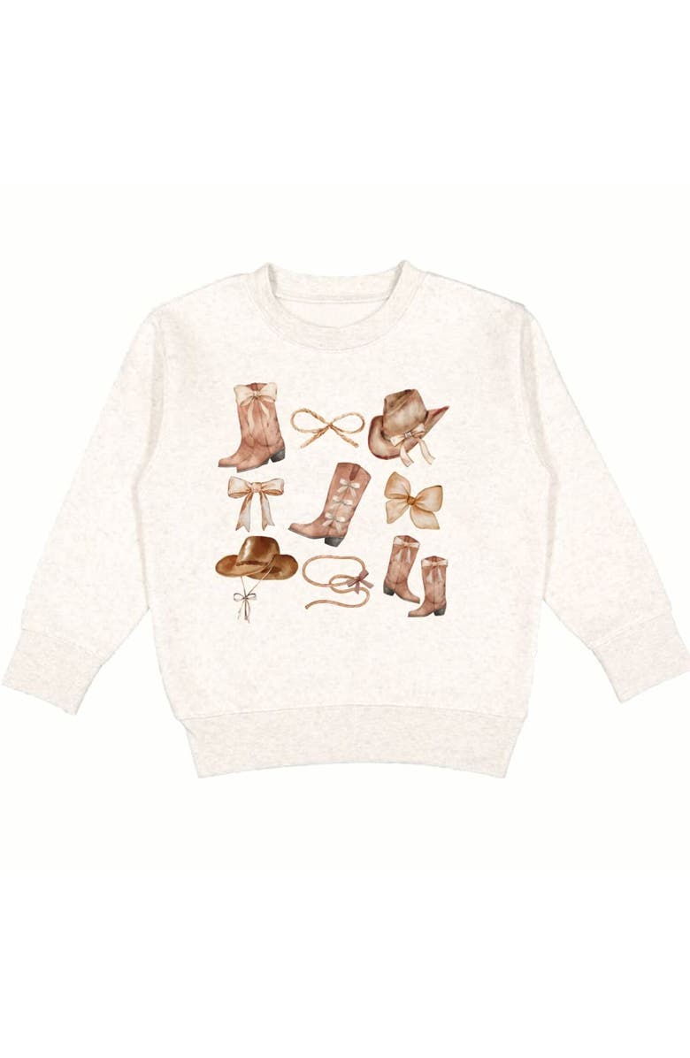 Sweet Wink Cowgirl Cutie Sweatshirt, Main, color, Brown Multicolor