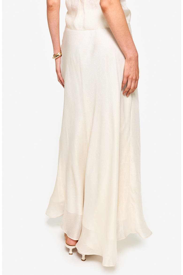 Jayna Metallic Maxi Skirt, Alternate, color, CREAM
