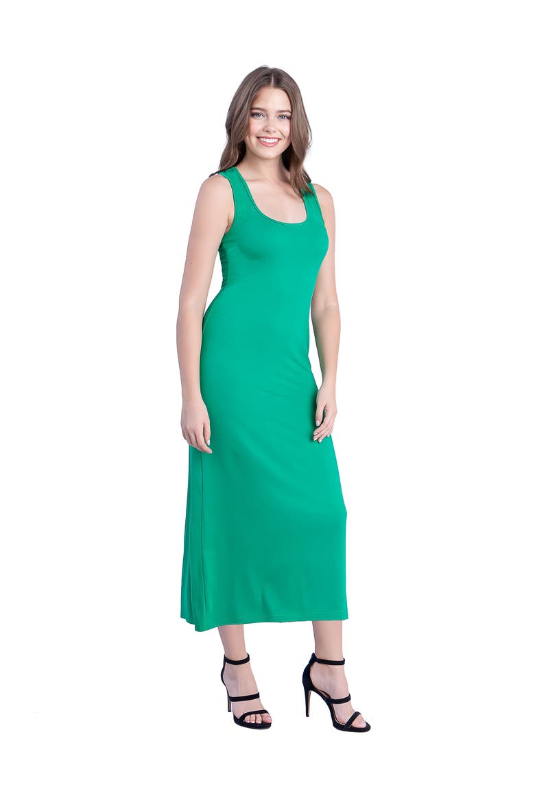Scoop Neck Maxi Dress with Racerback Detail, Alternate, color, Green