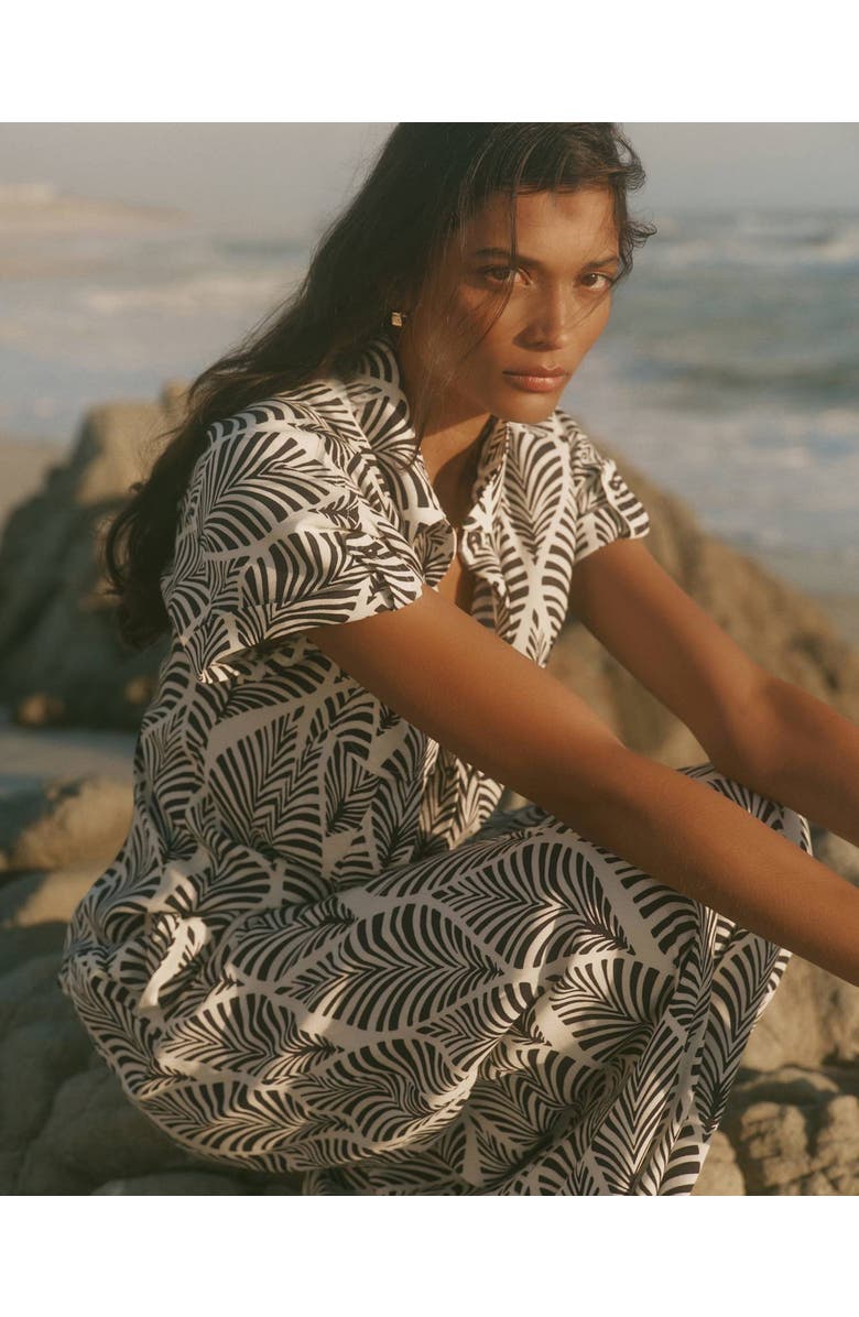 MINT VELVET Leaf Print Resort Shirt, Alternate, color, Blue