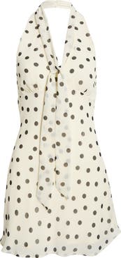 All in Favor Polka Dot Halter Neck Minidress
