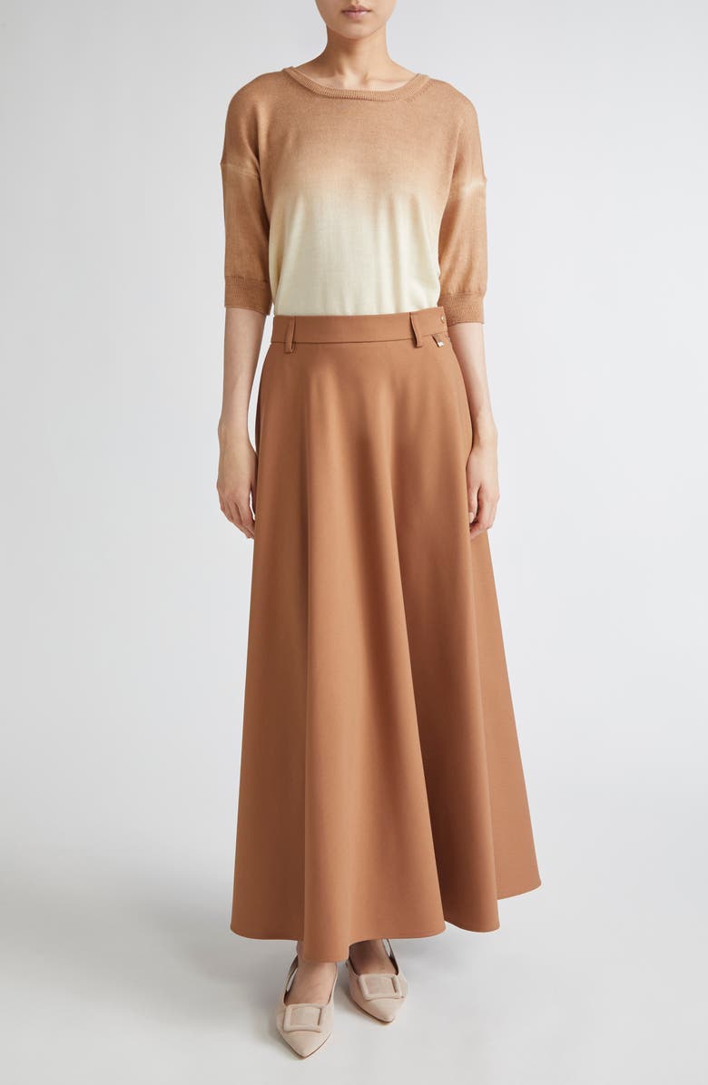 Herno Ombré Elbow Sleeve Wool Sweater, Alternate, color, Bianco/ Cammello