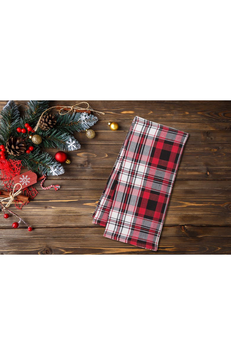 C&F Home Fireside Plaid Red & Black Woven Kitchen Dishtowel, Alternate, color, Red