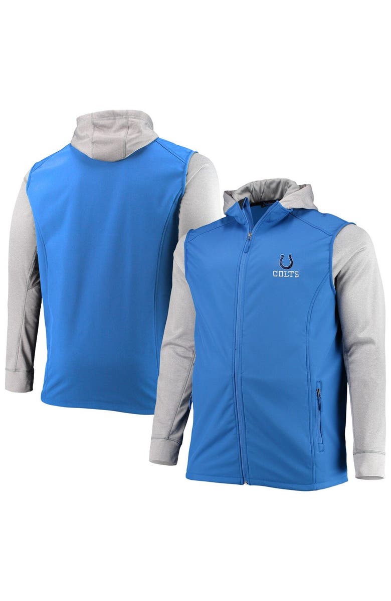 DUNBROOKE Men's Dunbrooke Royal/Gray Indianapolis Colts Big & Tall Alpha Full-Zip Hoodie Jacket, Main, color, Royal