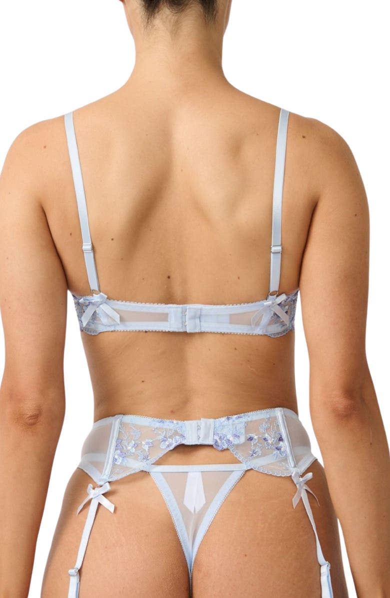 Kat The Label Sofia Lace Inset Garter Belt, Alternate, color, Cornflower