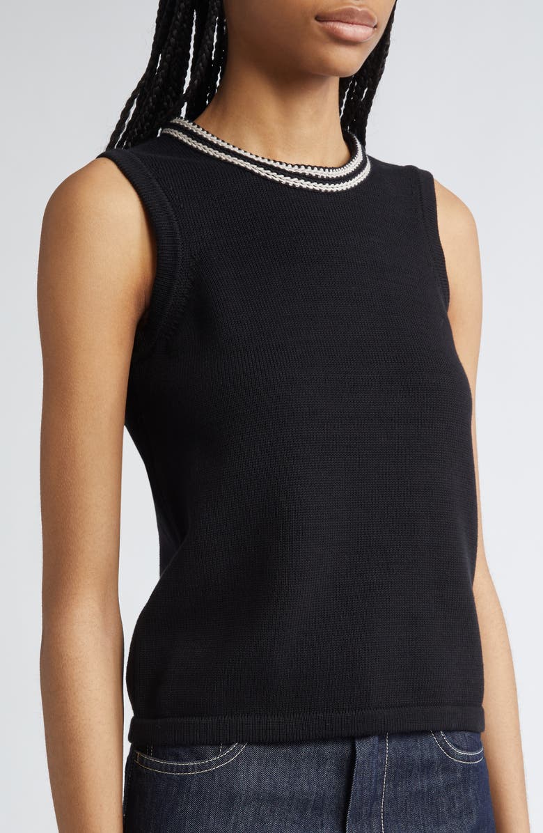 Max Mara Udine Embroidered Cotton Sweater Tank, Alternate, color, 