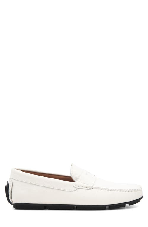Bruno Magli Taranto Penny Loafer In Off White Pebbled