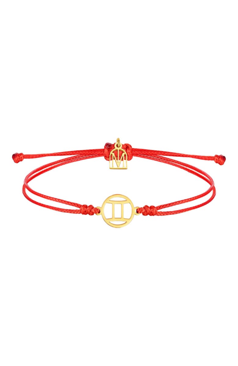 Mantra Zodiac Thread Bracelet, Main, color, Gemini Yellow Gold