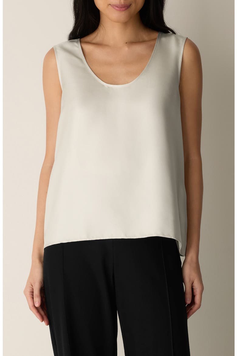 Scoop Neck Silk Tank, Main, color, PALE STRIPE