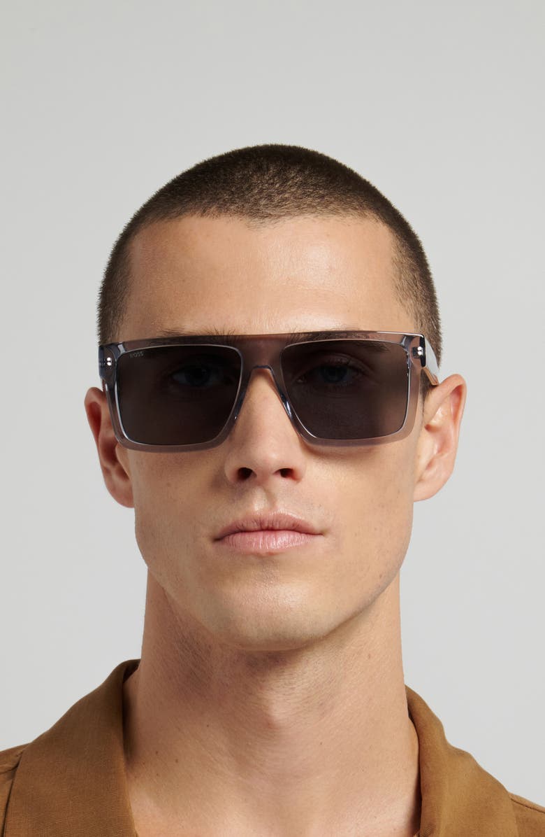 BOSS 58mm Sunglasses, Alternate, color, Blue/ Grey