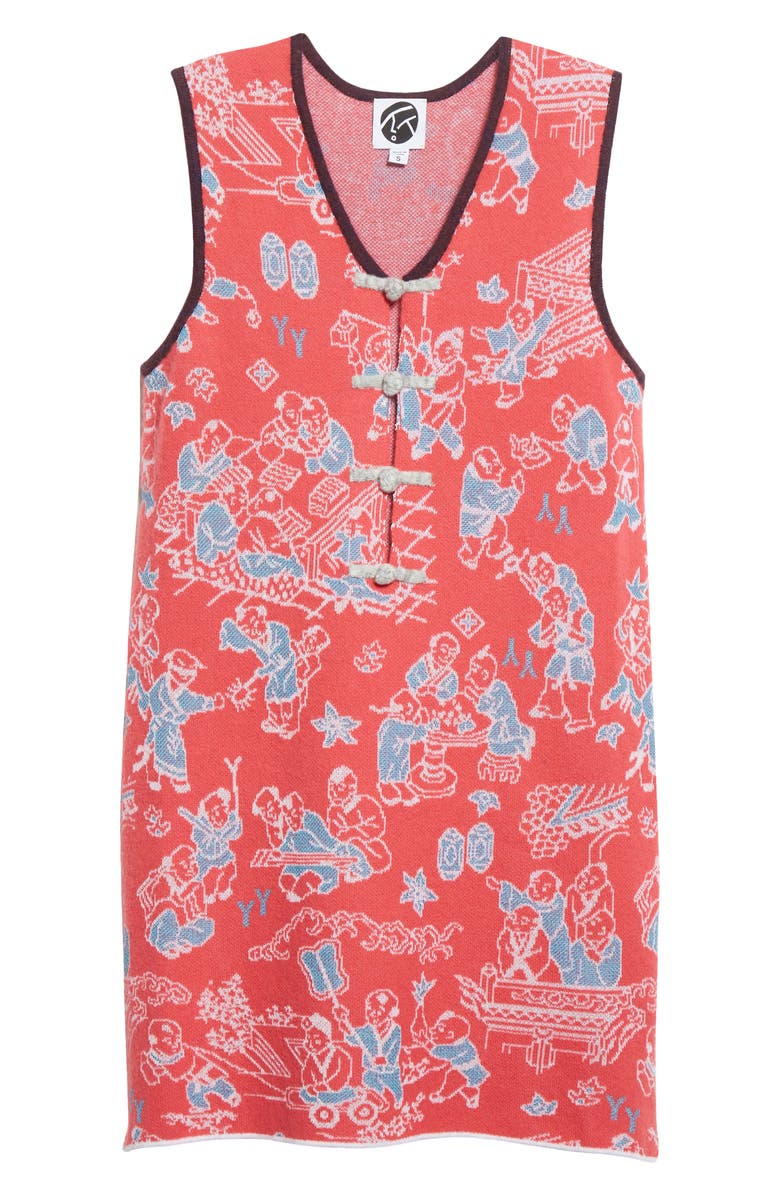 YanYan Laza Jacquard Wool Blend Sleeveless Minidress, Alternate, color, 