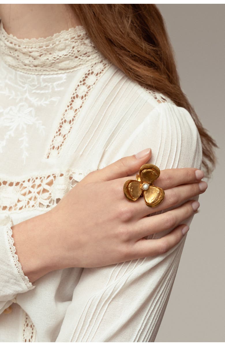 SYLVIA TOLEDANO Flower Ring, Alternate, color, White