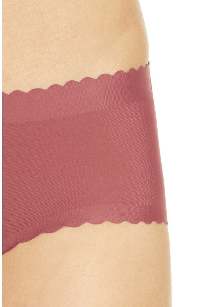Essential Scallop Boyshorts, Alternate, color, WHISKEY ROSE
