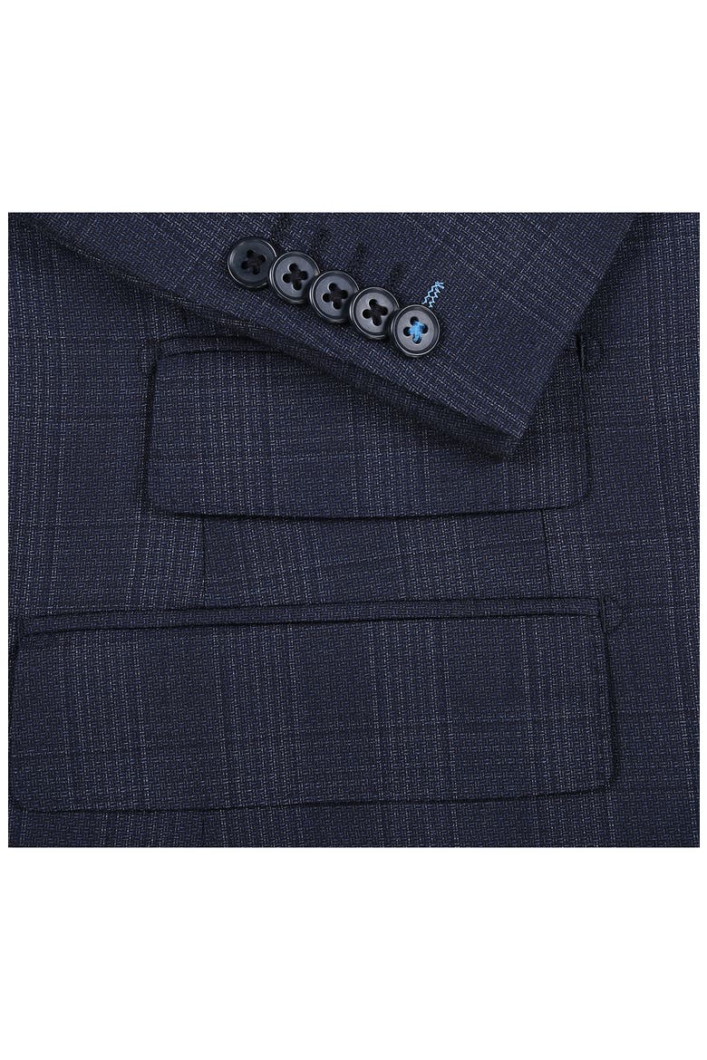 Peak Lapel Wool Blend Suit, Alternate, color, NAVY