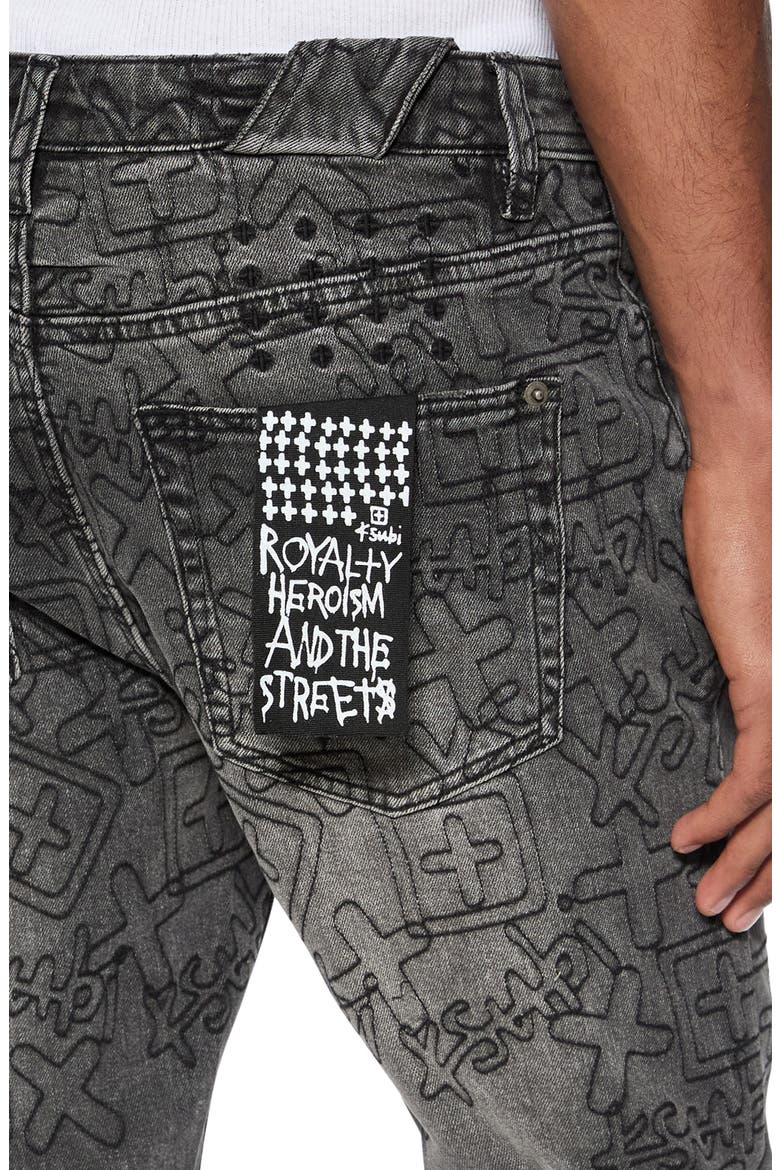 Chitch Stencil Stitch Skinny Jeans, Alternate, color, GREY
