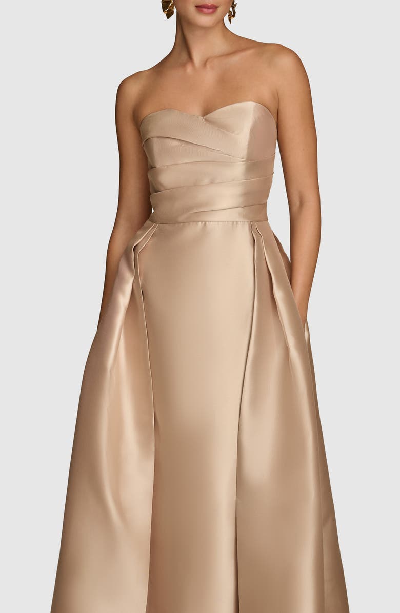 Donna Karan New York Strapless Gown, Alternate, color, Gold