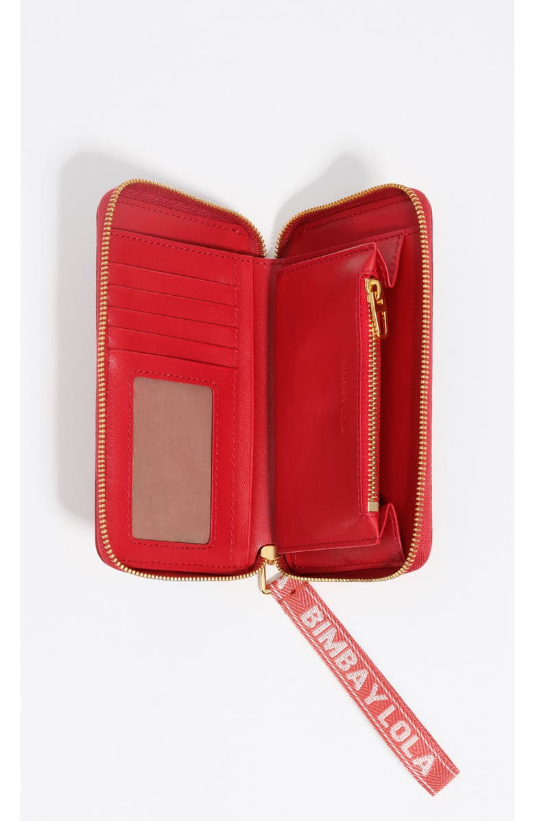 Bimba y Lola Leather Rigid Upper Wallet, Alternate, color, Red