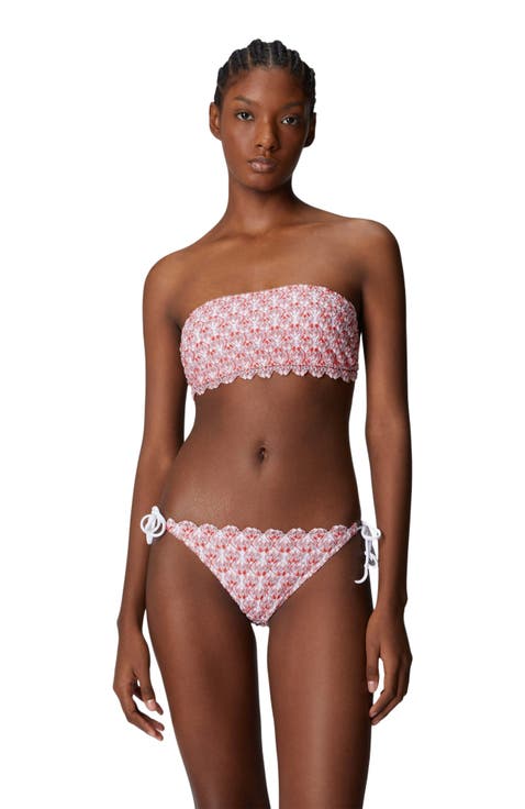 Lace Triangle Bikini With Lamé