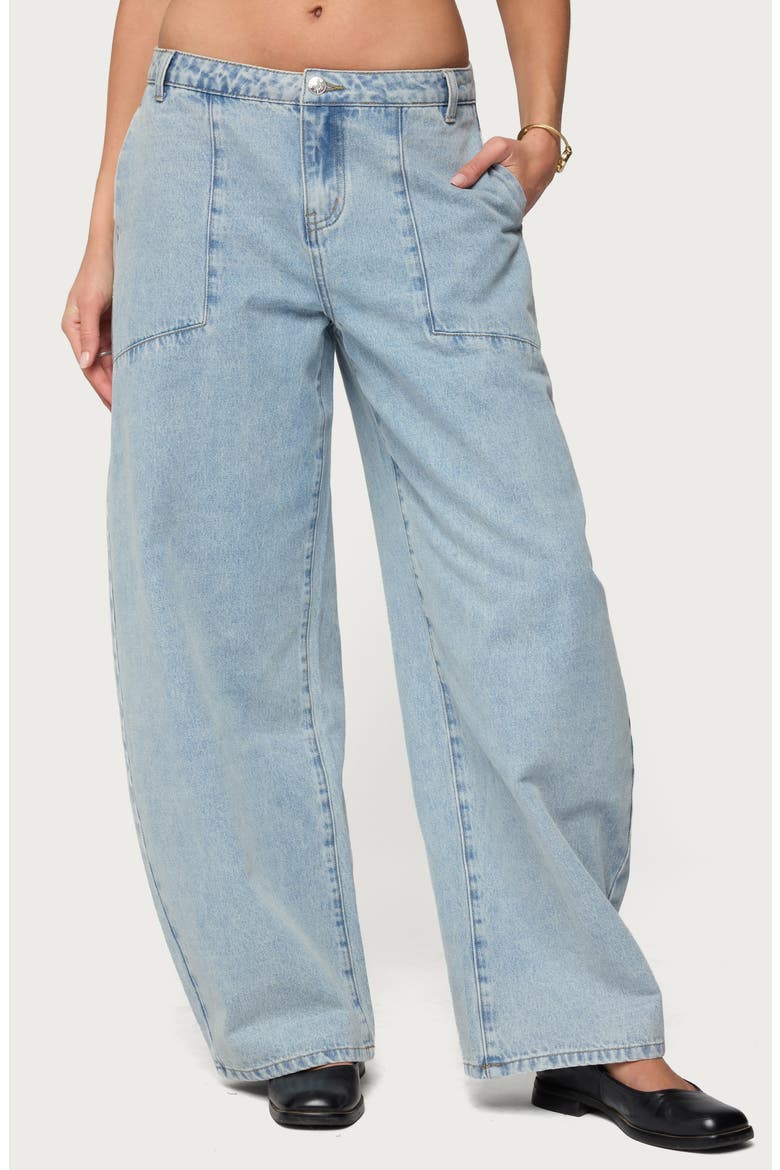 Jolie Low Rise Barrel Jeans, Main, color, LIGHT-BLUE