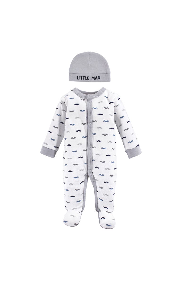 Luvable Friends Preemie Cotton Sleep & Play Outfit with Hat, Main, color, Mustache