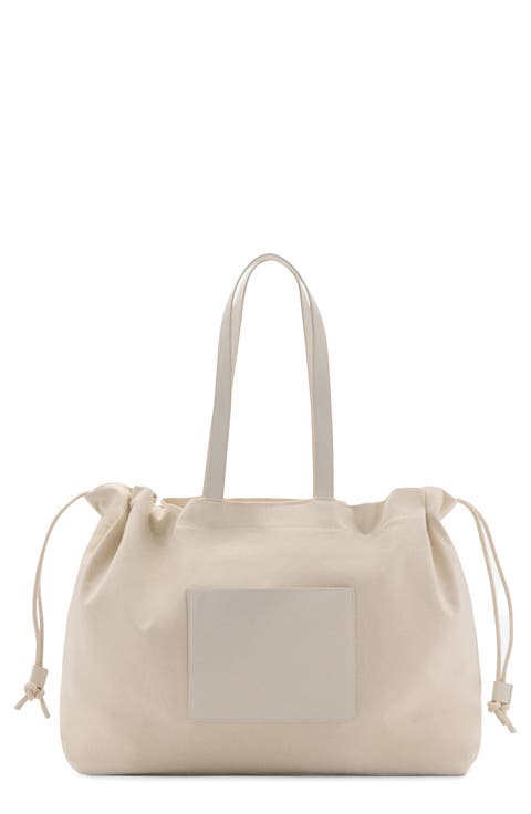 Cotton Canvas & Leather Shoulder Bag