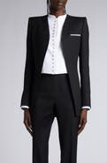TOM FORD Sharp Shoulder Wool & Silk Panama Cutaway Jacket