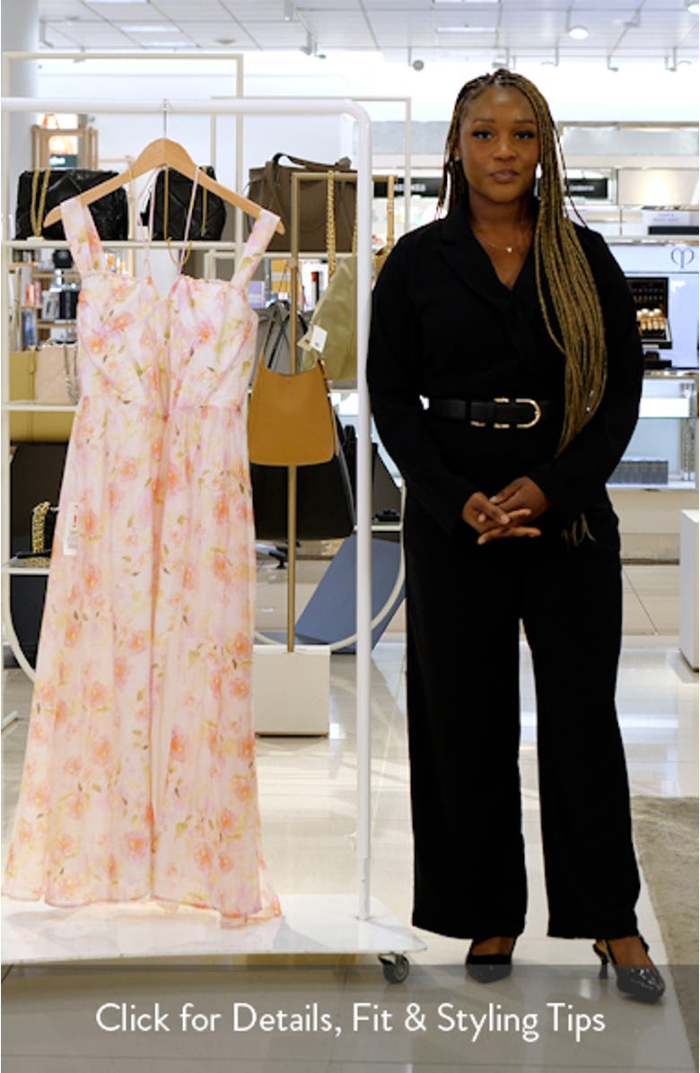 Esra Floral Corset Midi Dress, sales video thumbnail