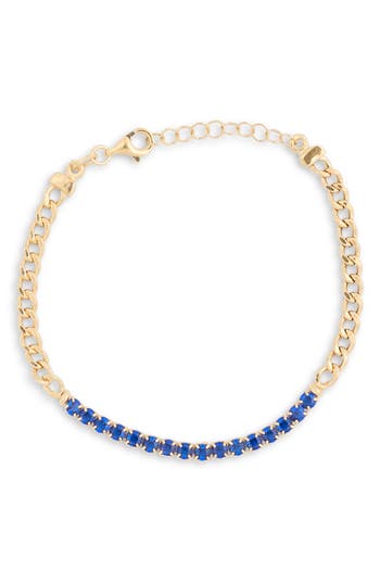 Meshmerise Cubic Zirconia Chain Bracelet In Yellow/blue