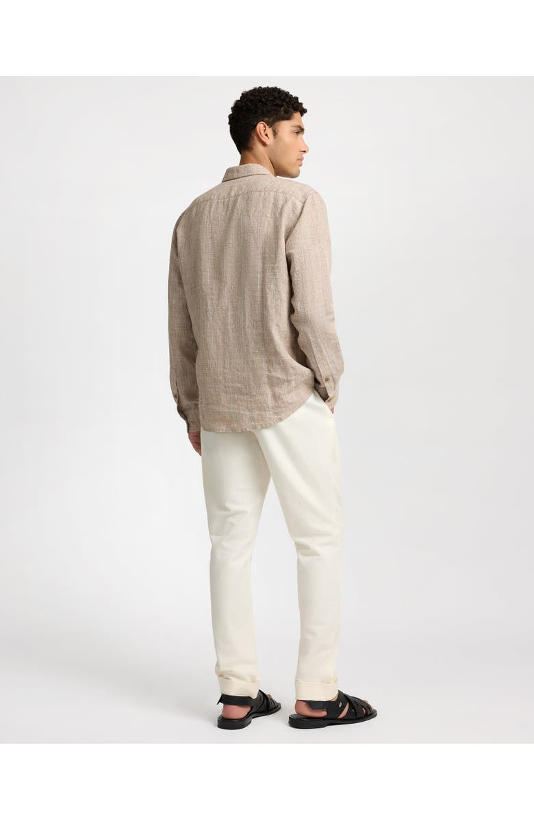 Onia Linen Long Sleeve Shirt, Alternate, color, Brown Multi