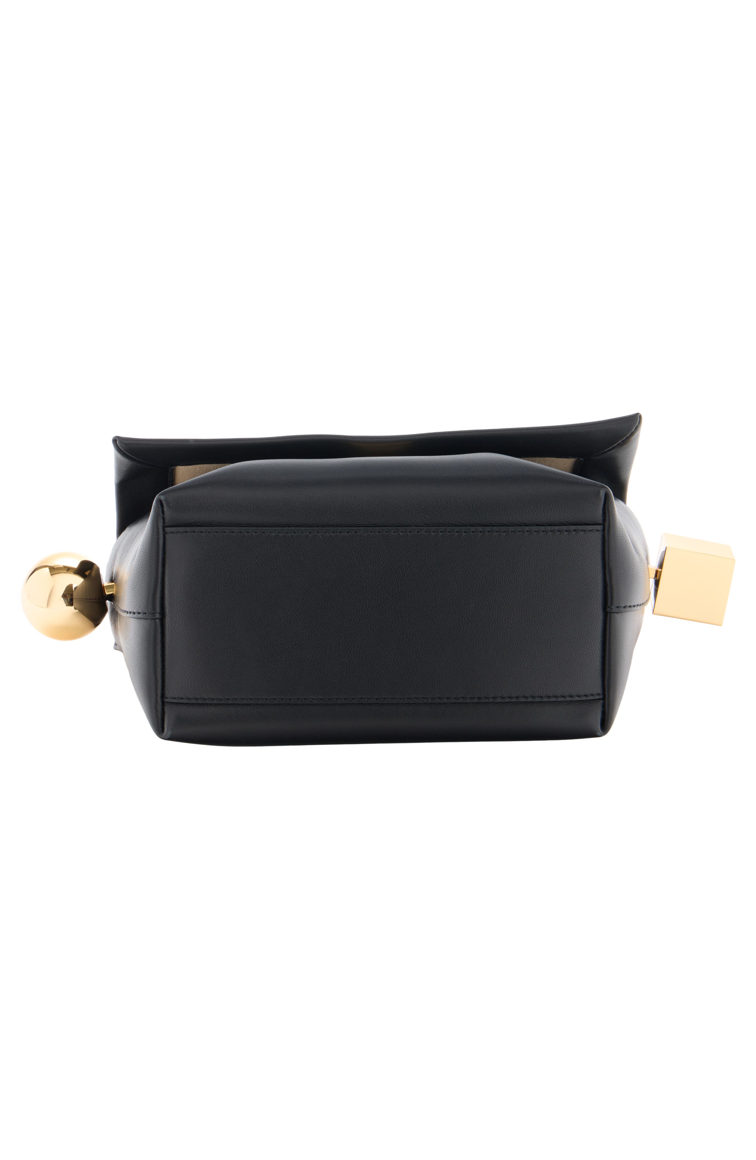 Jacquemus Le Rond Carré Leather Shoulder Bag, Alternate, color, Black 990