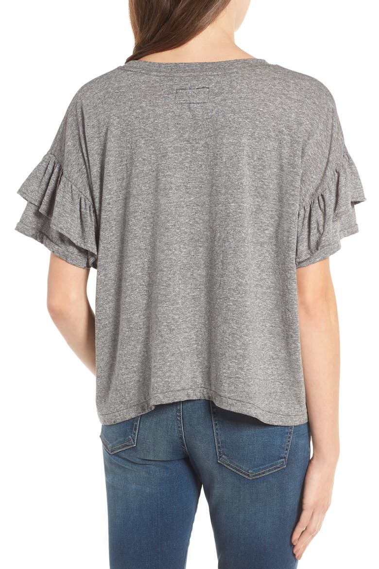 The Roadie Ruffle Tee, Alternate, color, HEATHER GREY
