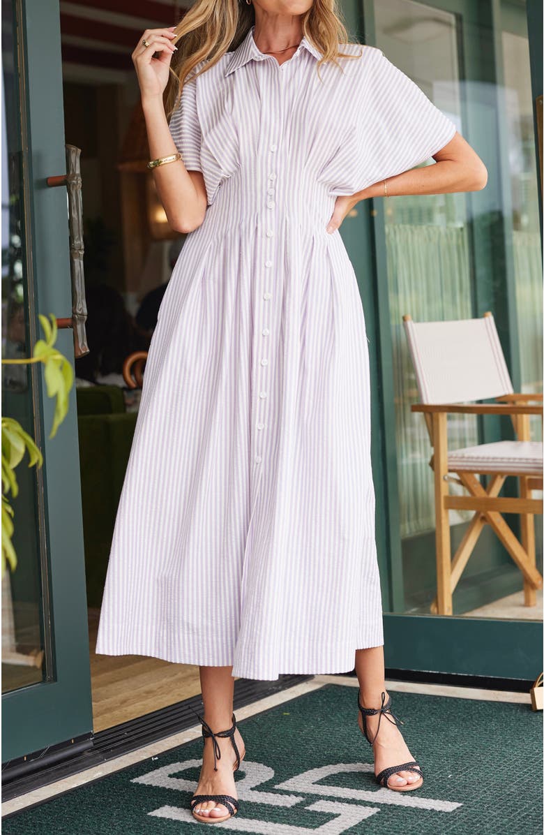 Bishop + Young Maude Waist Detail Shirtdress, Alternate, color, Lavender