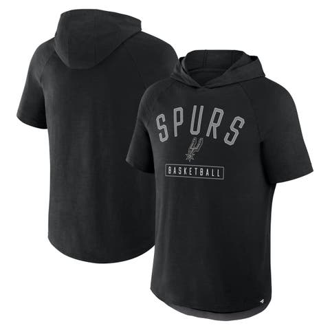Men's Fanatics Black San Antonio Spurs Pass Legend Raglan Hoodie T-Shirt