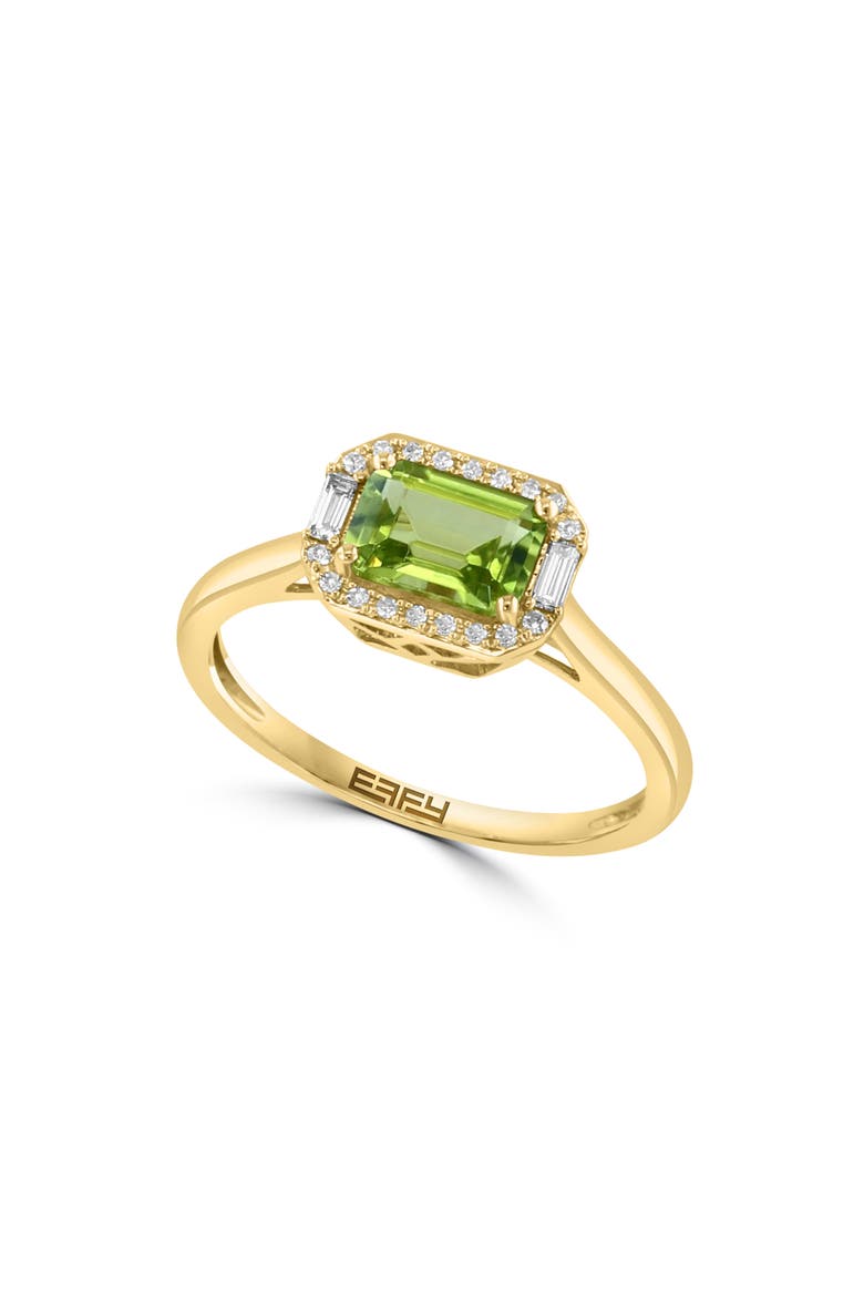 Diamond & Peridot Ring, Main, color, GREEN