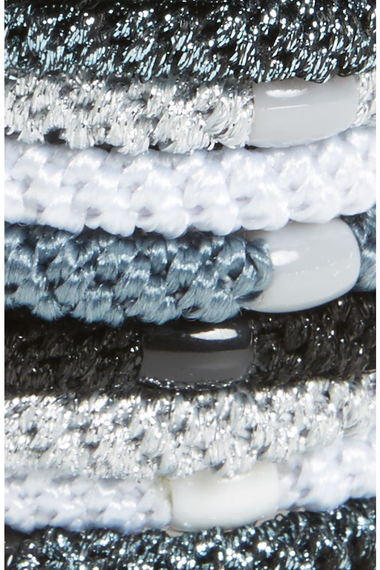 Grab & Go 15-Pack Braided Ponytail Holders, Alternate, color, Night Time Metallic Black