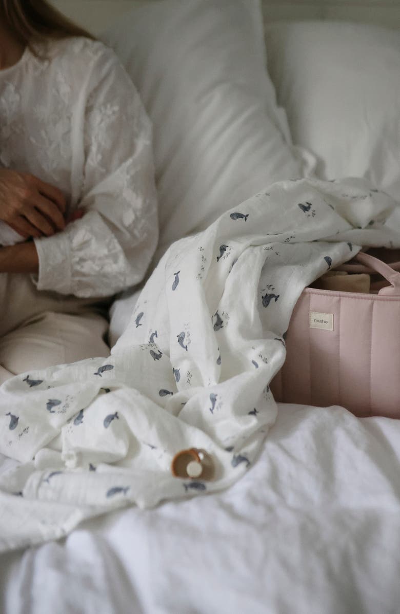 Mushie Muslin Swaddle Blanket, Alternate, color, 