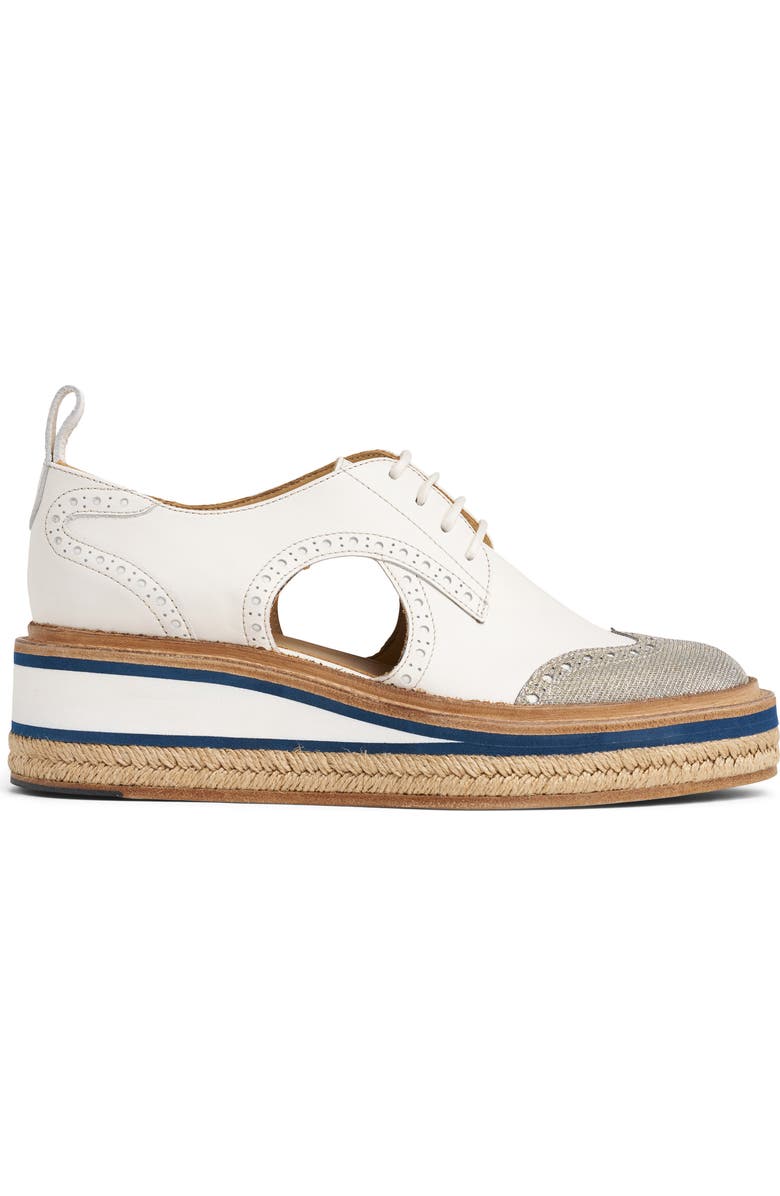 THE OFFICE OF US Ms. Sherman Leather Derby, Alternate, color, White Metallic