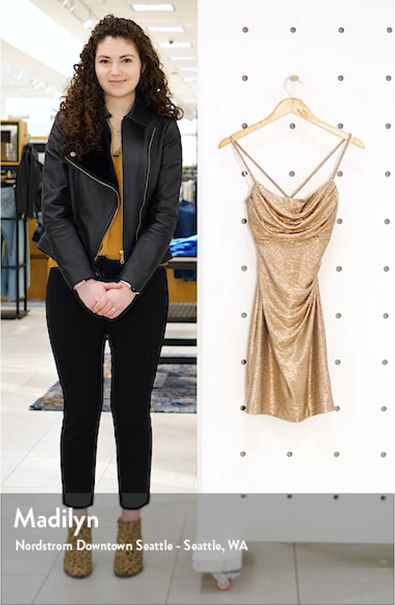 Cowl Neck Shimmer Body-Con Dress, sales video thumbnail