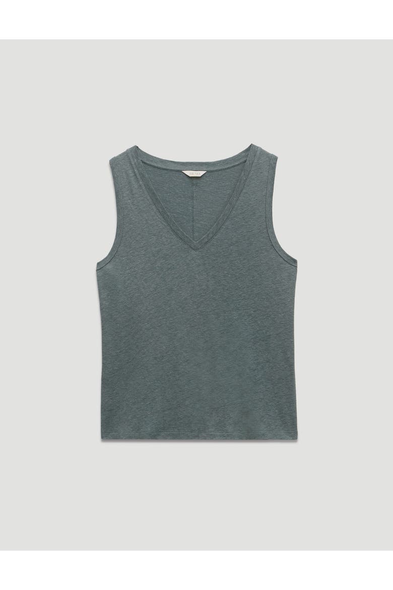 Lio Linen V-Neck Vest, Alternate, color, Sage Green