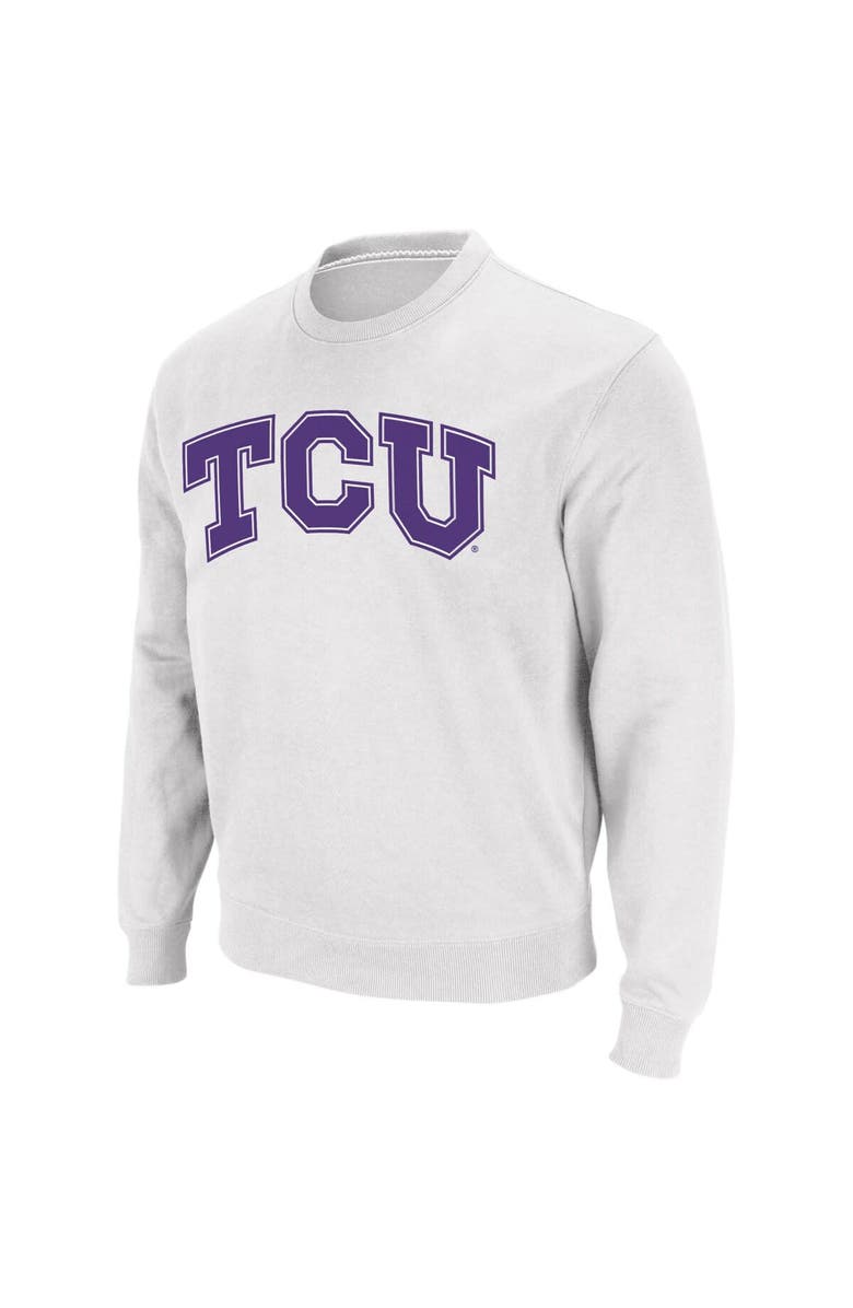 COLOSSEUM Men's Colosseum White TCU Horned Frogs Arch & Logo Crew Neck Sweatshirt, Main, color, White